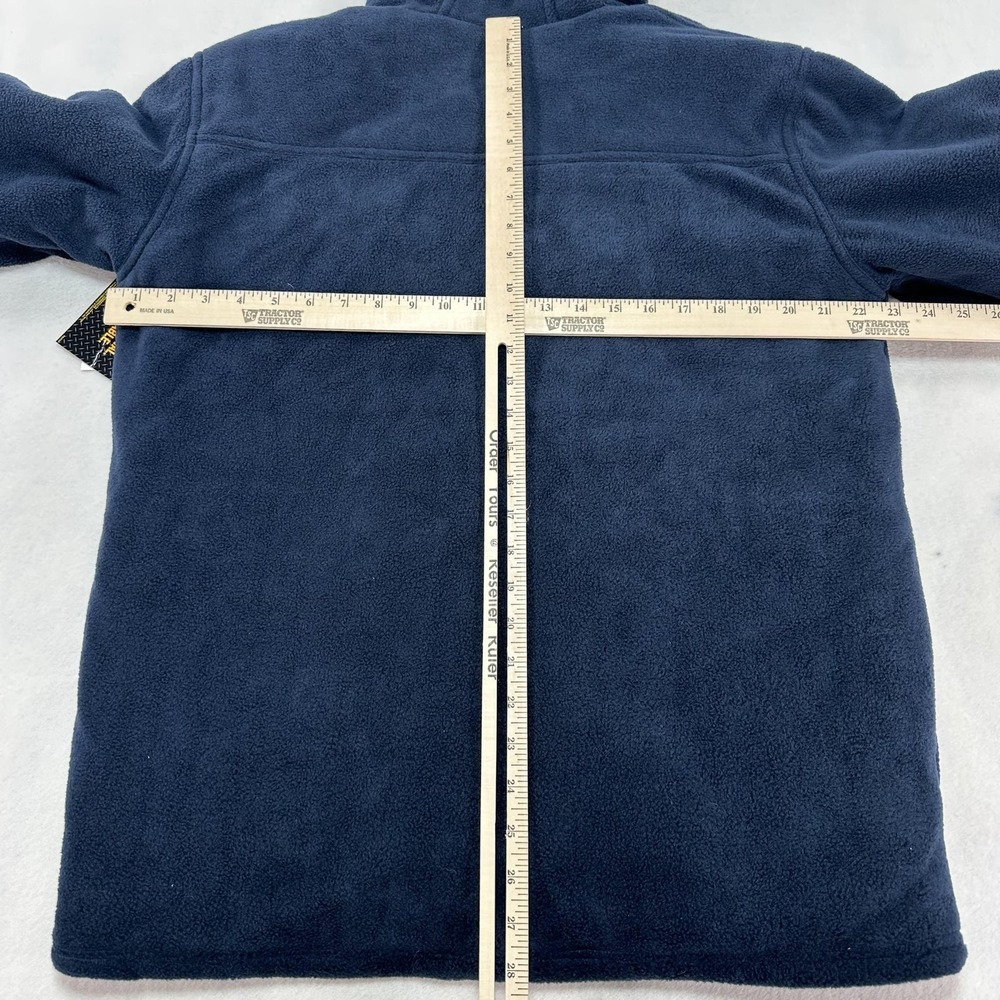 CAT Active Work Jacket Mens Medium Navy Blue Hooded Fleece Quilted Lined Durable - Picture 13 of 15